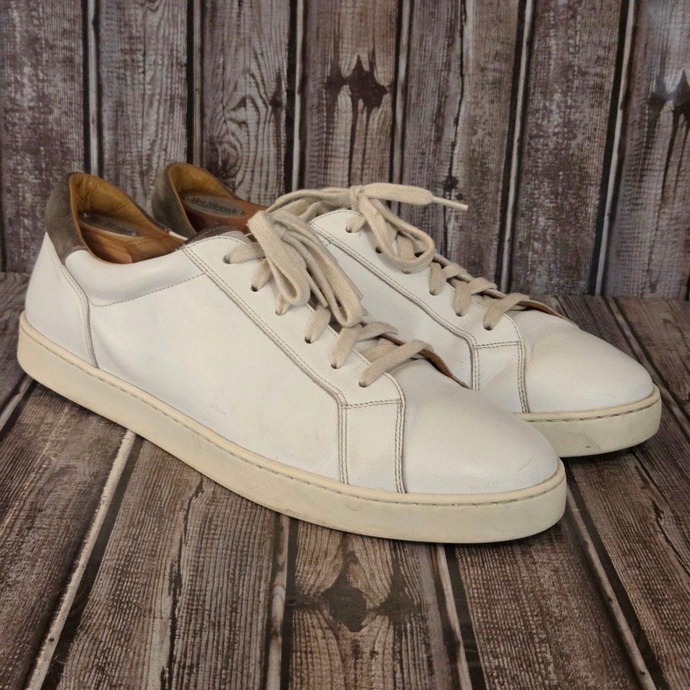 Sz 13 US/ 46 EU Mens Magnanni Costa Lo White Leather Low Top Sneakers Shoes